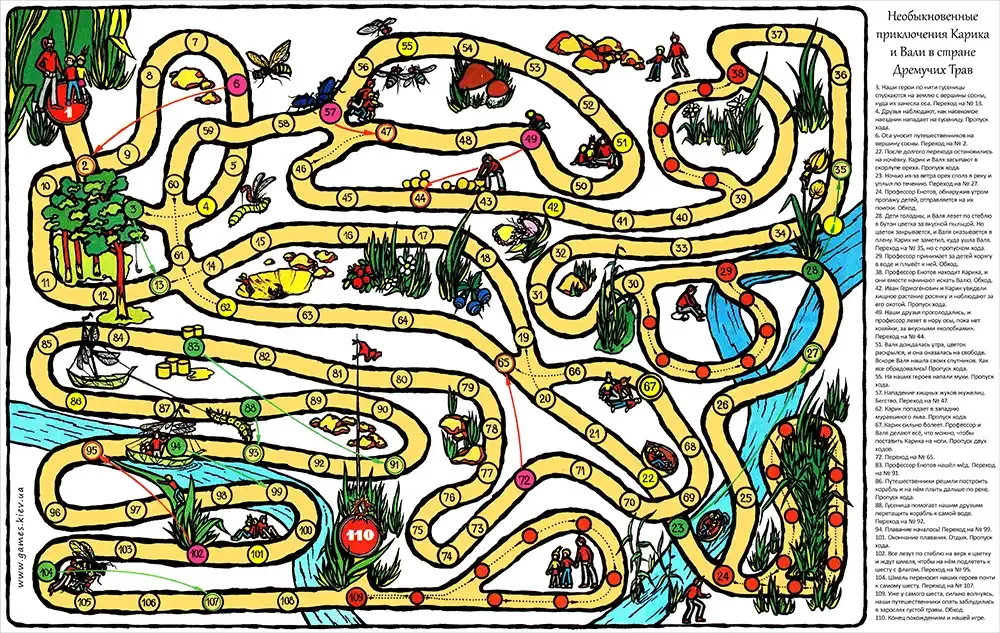 Незвичайні Пригоди Каріка та Валі у Країні Дремучих Трав настільна гра