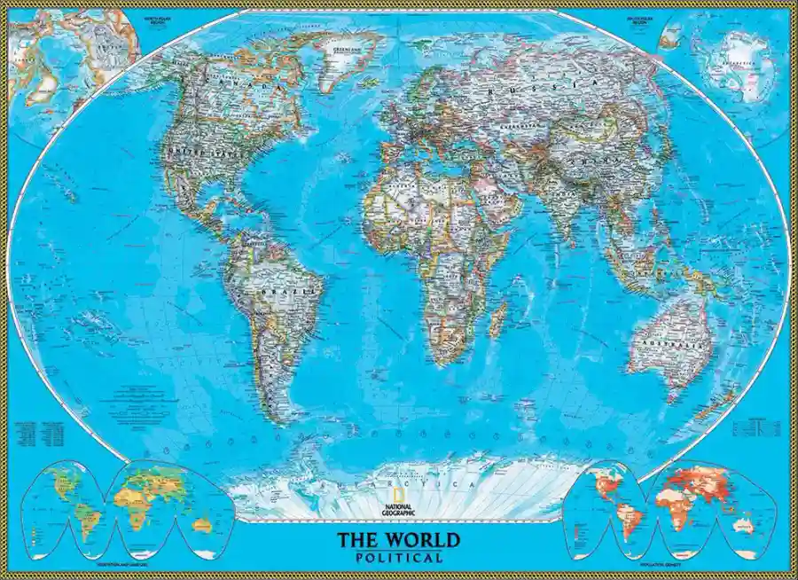 Політична карта світу National Geographic