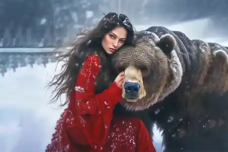 Мужчина и дикий зверь
